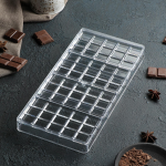 Форма для шоколада KONFINETTA «Плитка», 33×16,5×3 см, 60 ячеек