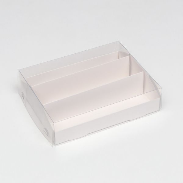 Коробка для макарун, с ложементом, белая 21 х 16,5 х 5,5 см.