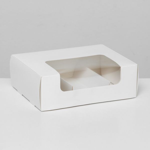 Коробка под 3 эклера, белая, 20 x 15 x 6 см.