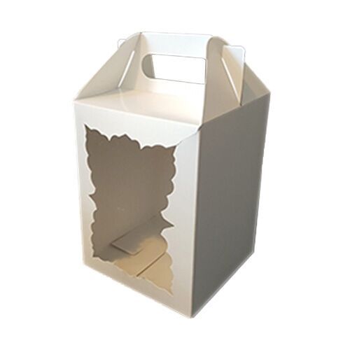 Коробка для куличей и пряничных домиков с окном, размер 160х160х200, крафт