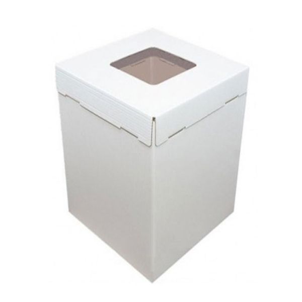 Коробка под торт (с окном), 42 х 42 х 45 см (белый).