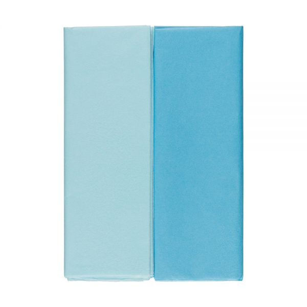 Бумага "Тишью" 50 x 70 см 10 л. 02 нежно-голубой/голубой