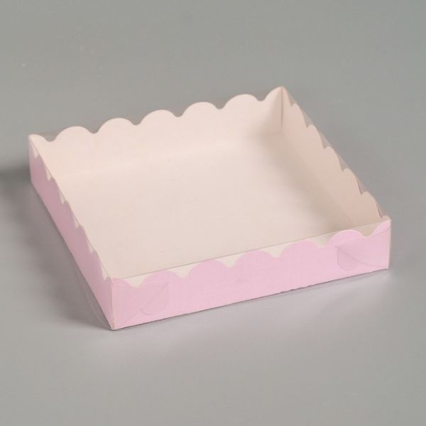 Коробочка для печенья, розовая, 15 х 15 х 3 см   4488800