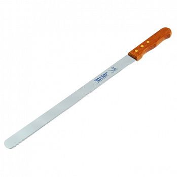 Нож для бисквита с мелкими зубцами, 35 см (ручка дерево)
