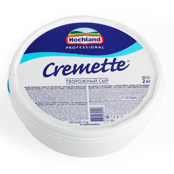 Сыр творожный Hochland "Cremette Professional" , 2 кг БЗМЖ