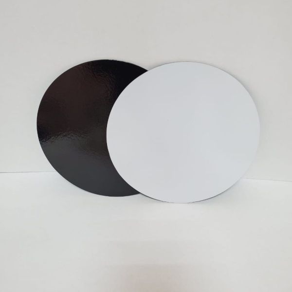Подложка для торта D-24 см., круглая, толщина 1,5 мм., цвет черный/белый