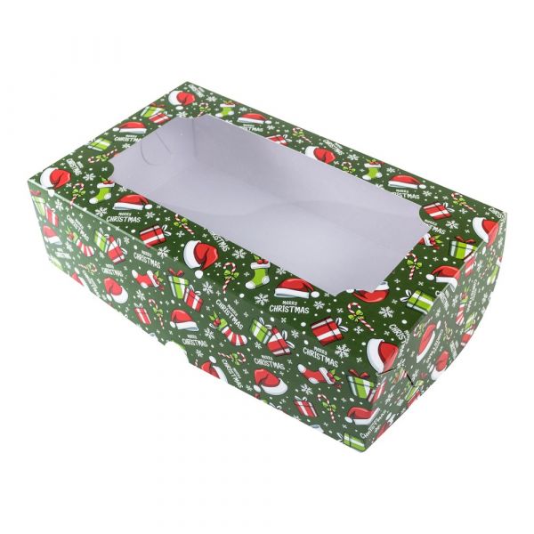 Коробка для зефира “Рождественское ассорти” с окном 25*15*7 см