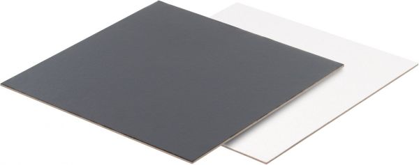 Подложка для торта квадратная, размер 28*28см, толщина 3 мм., цвет черный/белый
