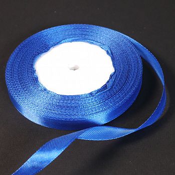 Лента атласная, 10 мм × 25 ± 1 м, цвет: синий