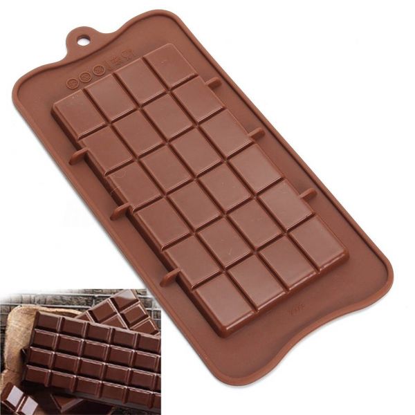 Форма для шоколада Плитка, 22,5×10,5×0,2 см, 24 ячейки.