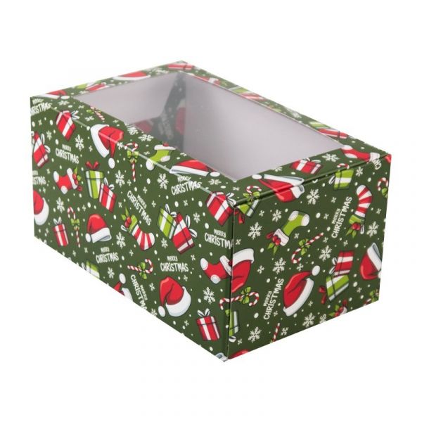 Коробка для 2 капкейков Рождественское ассорти, 16×10×8СМ