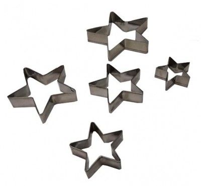 Набор форм для вырезания печенья «Звёздочки», 5 шт: 8×8×1,5 см, 7×7×1,5 см, 6×6×1,5 см, 5×5×1,5 см, 3,9×3,9×1,5 см