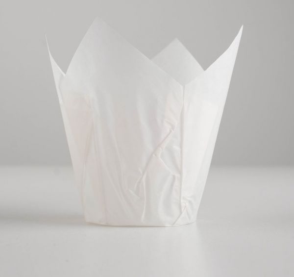 Форма бумажная "Тюльпан", белый, 5 х 8 см, 12шт