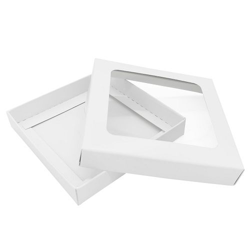 Коробка  с окном, белый, р. 10 × 10 × 1,7 см.
