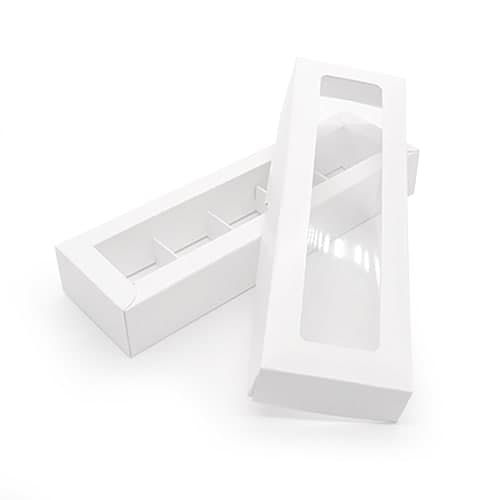 Коробка под 5 конфет с окном, белый