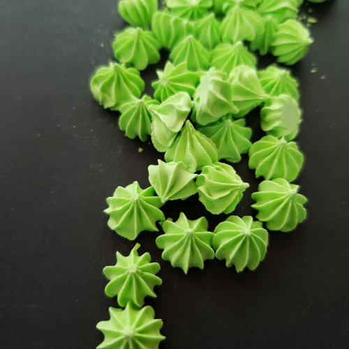 Сахарные фигурки Мини-безе, рифленые, зеленые, 40 гр.
